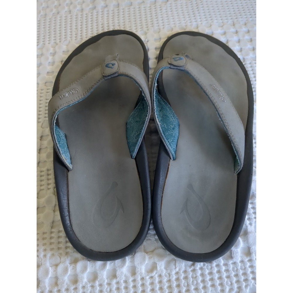 OluKai Ohana Men's Flip Flop Sandals Gray US 10 EU 43 - Picture 4 of 8